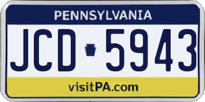 PA license plate JCD5943