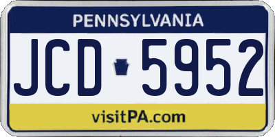PA license plate JCD5952