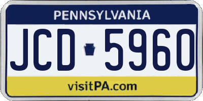 PA license plate JCD5960