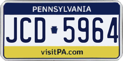 PA license plate JCD5964