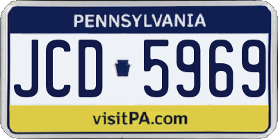 PA license plate JCD5969