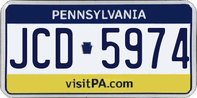 PA license plate JCD5974