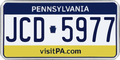 PA license plate JCD5977