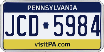 PA license plate JCD5984