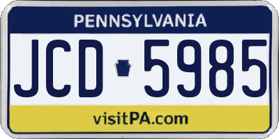 PA license plate JCD5985