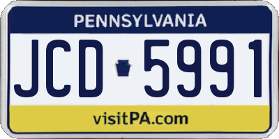 PA license plate JCD5991