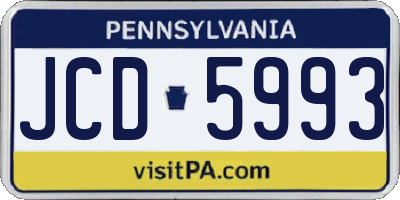 PA license plate JCD5993