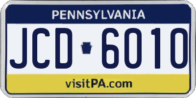 PA license plate JCD6010