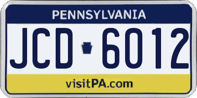 PA license plate JCD6012