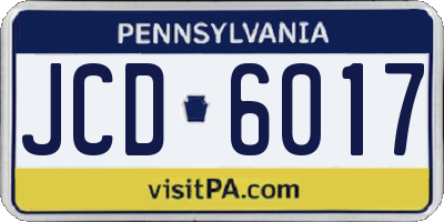 PA license plate JCD6017