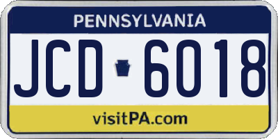 PA license plate JCD6018