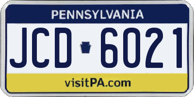 PA license plate JCD6021