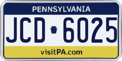 PA license plate JCD6025