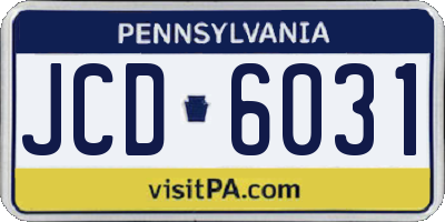 PA license plate JCD6031