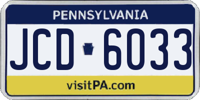 PA license plate JCD6033
