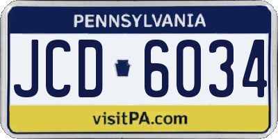 PA license plate JCD6034