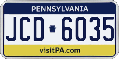 PA license plate JCD6035
