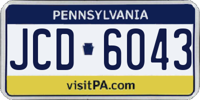 PA license plate JCD6043