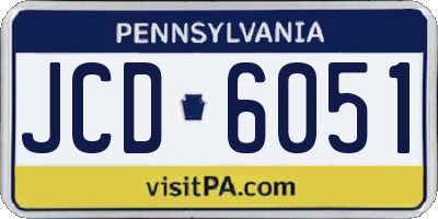 PA license plate JCD6051