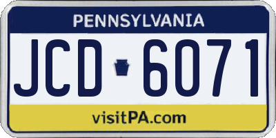 PA license plate JCD6071