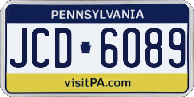PA license plate JCD6089