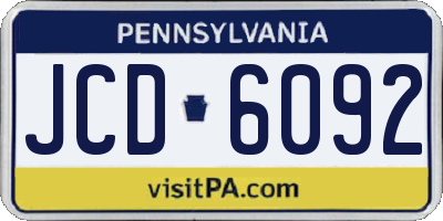 PA license plate JCD6092