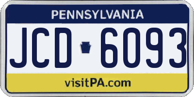 PA license plate JCD6093