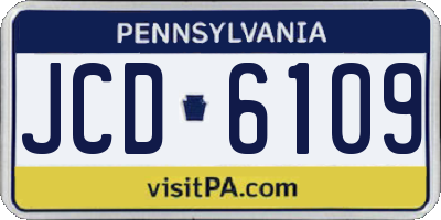 PA license plate JCD6109