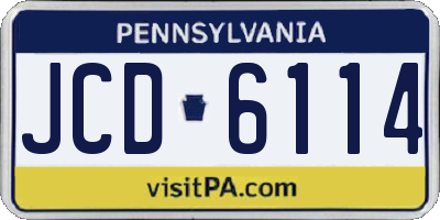 PA license plate JCD6114