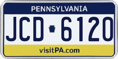 PA license plate JCD6120