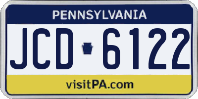 PA license plate JCD6122
