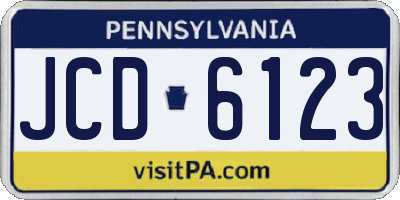 PA license plate JCD6123