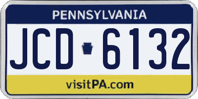PA license plate JCD6132