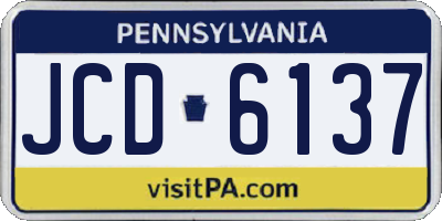PA license plate JCD6137