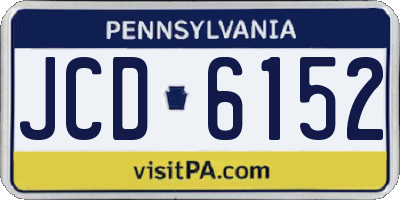 PA license plate JCD6152