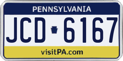PA license plate JCD6167
