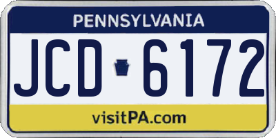 PA license plate JCD6172