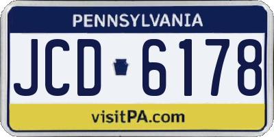 PA license plate JCD6178