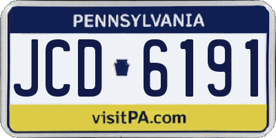 PA license plate JCD6191