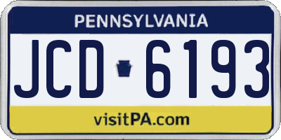 PA license plate JCD6193