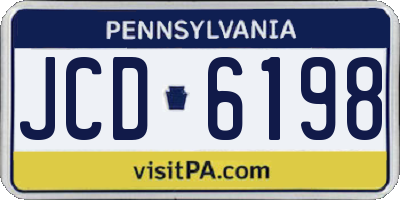 PA license plate JCD6198