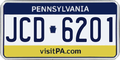 PA license plate JCD6201