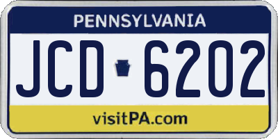 PA license plate JCD6202