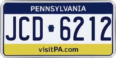 PA license plate JCD6212