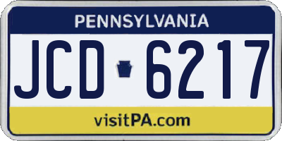 PA license plate JCD6217