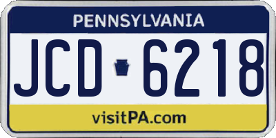 PA license plate JCD6218