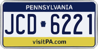 PA license plate JCD6221