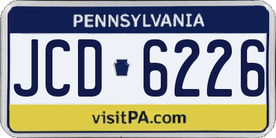 PA license plate JCD6226