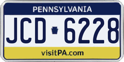 PA license plate JCD6228
