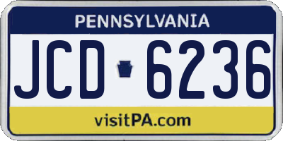 PA license plate JCD6236